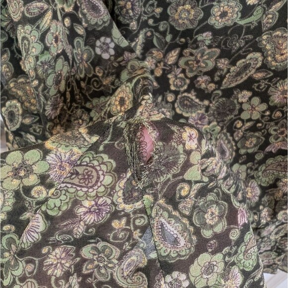 Y2K Fairy Grunge Dark Floral Dress Barn Skirt Green Gold Large - Picture 7 of 11